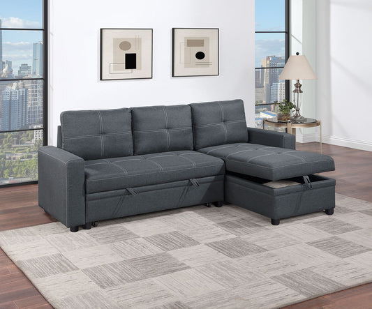 Convertible Sofa (Charcoalpolyfiber (Linen-Like Fabric)) - F8535