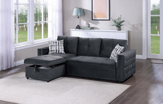 Convertible Sectional (Blackvelvet) - F8540