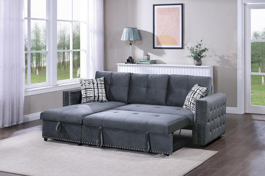 Convertible Sectional (Grayvelvet) - F8541