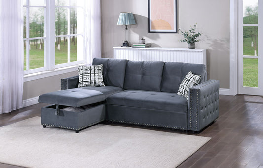 Convertible Sectional (Grayvelvet) - F8541