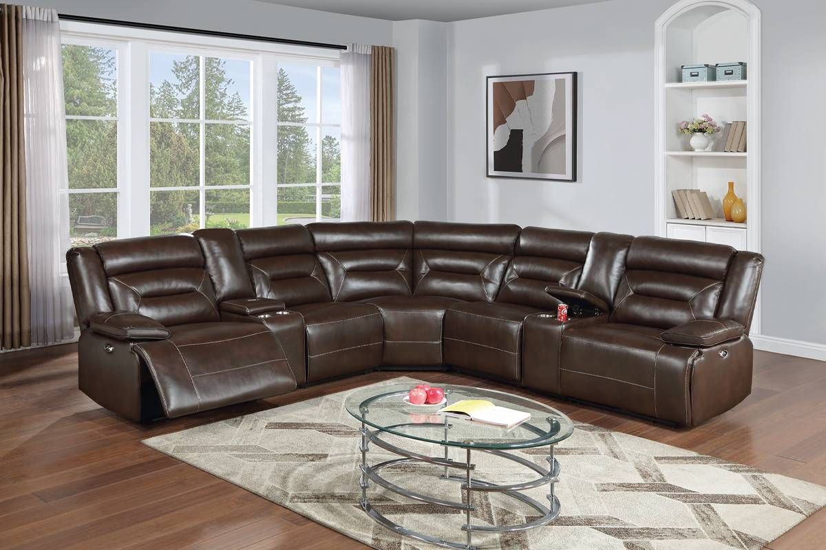 3-Piece Reclining Sectional Set (Browngel Leatherette) - F86630