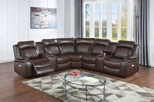 3-Piece Reclining Sectional Set (Browngel Leatherette) - F86632