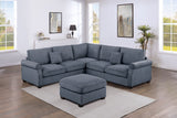 4-Piece Sectional Sofa (Dark Graycorduroy) - F8819