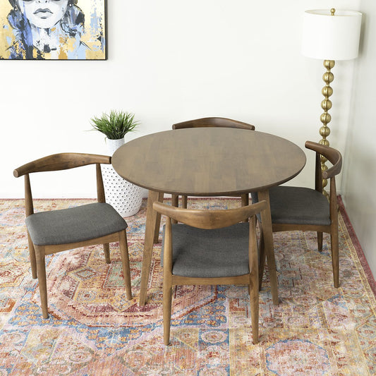 Fiona Dining Set With 4 Juliet Dining Chairs (Fabric)