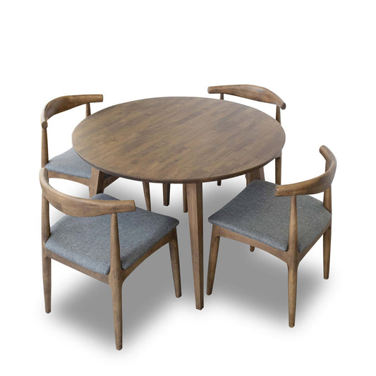 Fiona Dining Set With 4 Juliet Dining Chairs (Fabric)