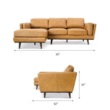 Ferre Leather Sectional Left Facing Chaise