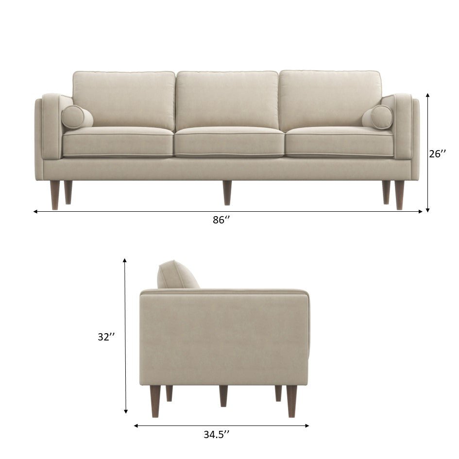 Fordham Grey Velvet Sofa