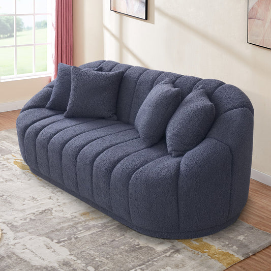 Forrester Sofa Modern Japandi Style Tight Back - (Dark Gray Boucle)