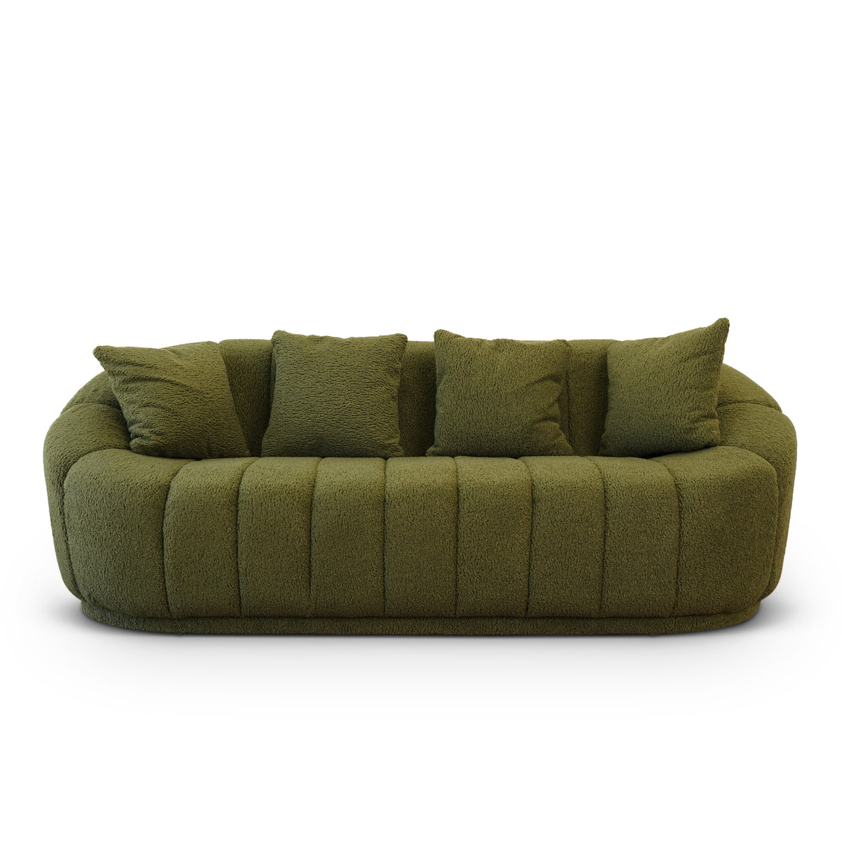 Forrester Sofa Modern Japandi Style Tight Back - (Green Boucle)