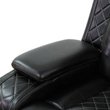 Black Breathing Leather 3-Piece Living Room Recliner Sofa Set