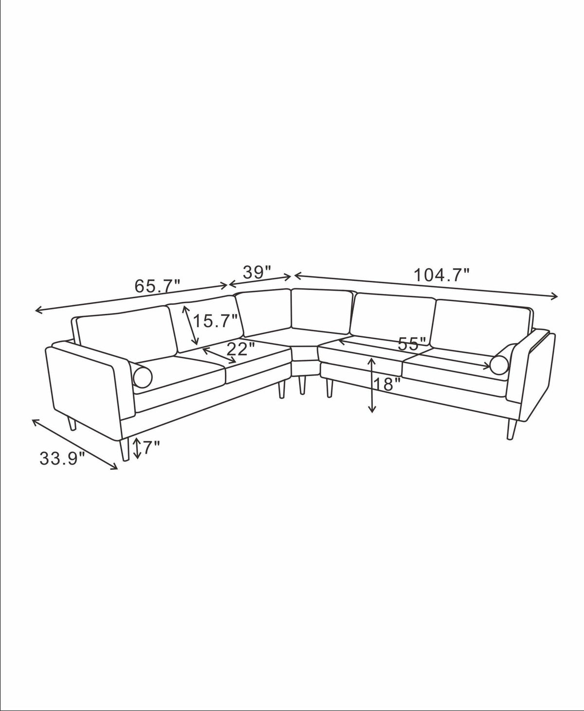 Fordham Teal Velvet Symmetrical Corner Sofa