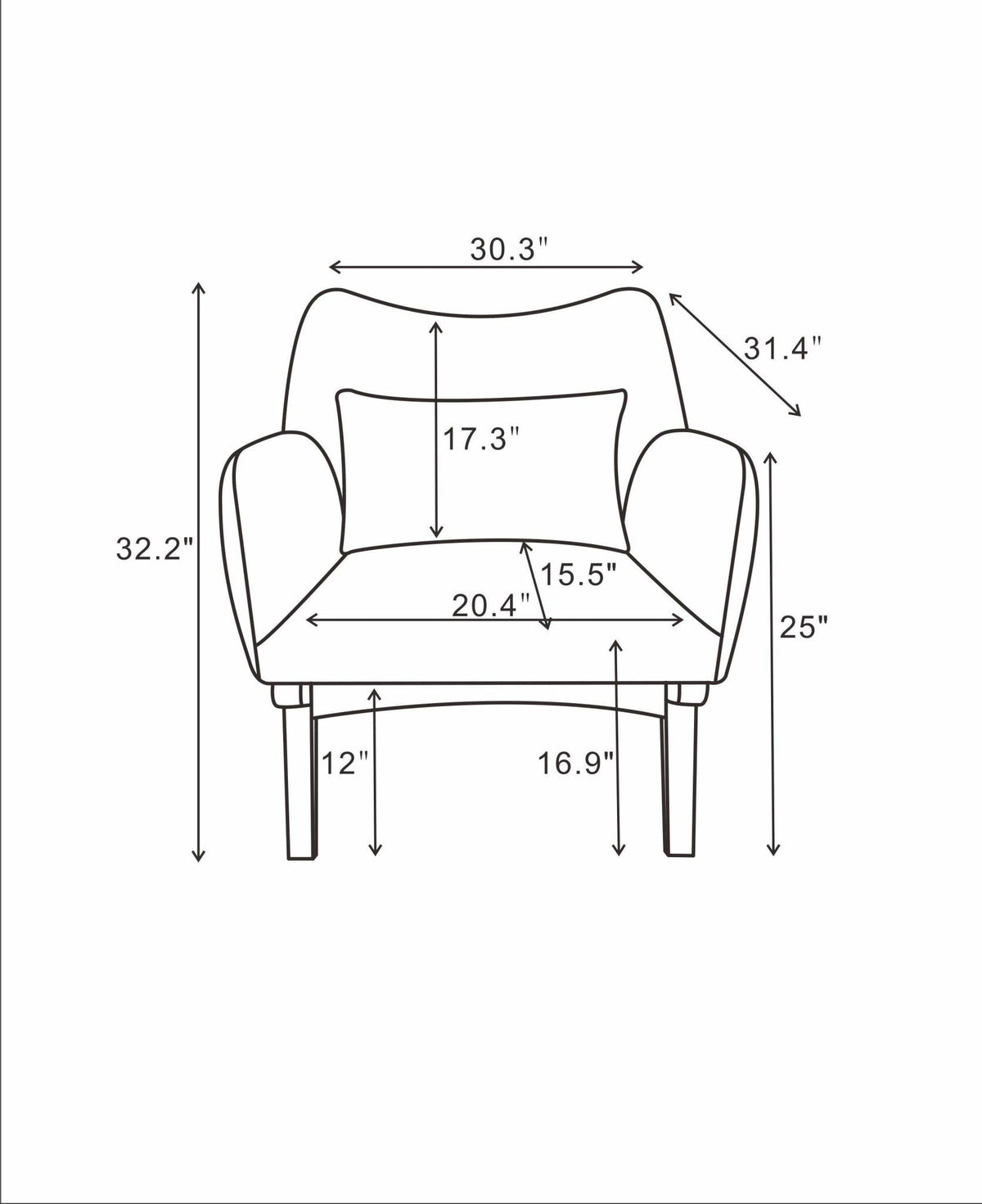 Casper Gray Linen Lounge Chair