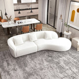 Galleria White Boucle Sectional Sofa Xl