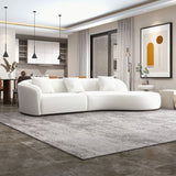 Galleria White Boucle Sectional Sofa Xl