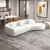 Galleria White Boucle Sectional Sofa Xl