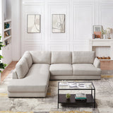 Glendale Cream Linen L-Shaped Left Sectional Sofa