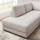 Glendale Cream Linen L-Shaped Left Sectional Sofa