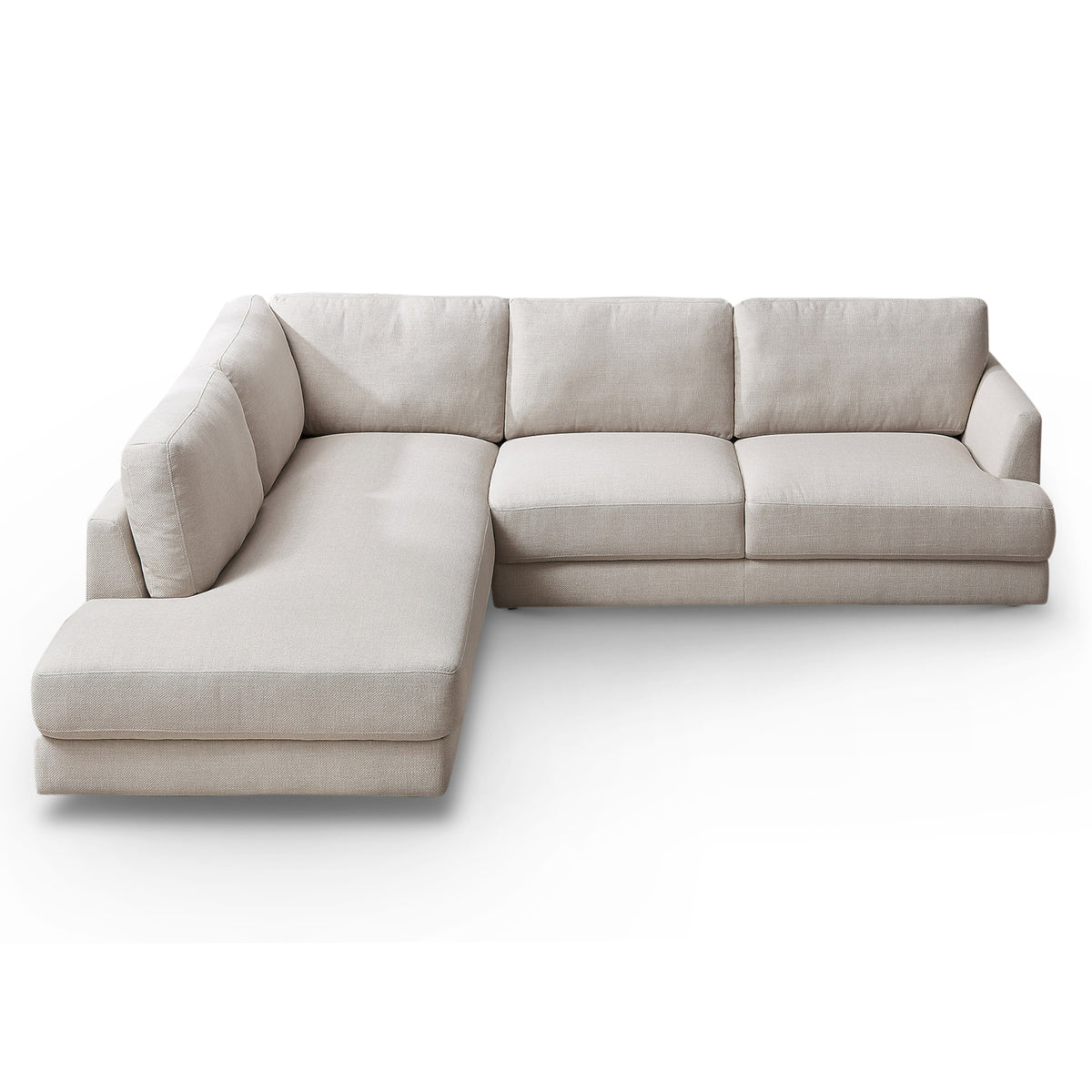 Glendale Cream Linen L-Shaped Left Sectional Sofa