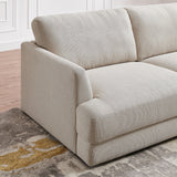 Glendale Cream Linen L-Shaped Right Sectional Sofa