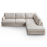 Glendale Cream Linen L-Shaped Right Sectional Sofa