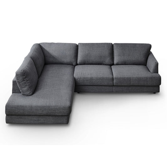 Glendale Grey Linen L-Shaped Left Sectional Sofa