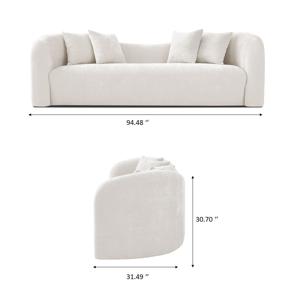 Hana White Boucle Sofa