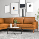 Harmony Tan Leather Sectional Sofa - Left Facing Chaise