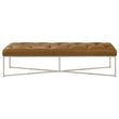 Harper Tan Genuine Leather Bench