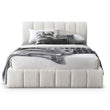 Hilar White Boucle Platform Bed Queen Size