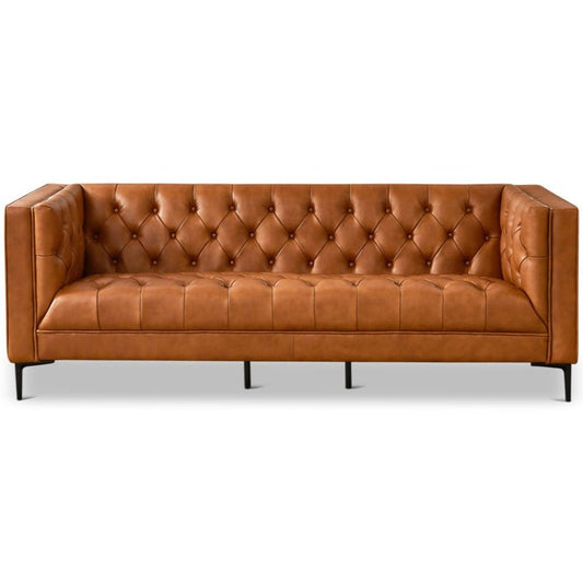 Houston Modern Sofa (Cognac Leather)