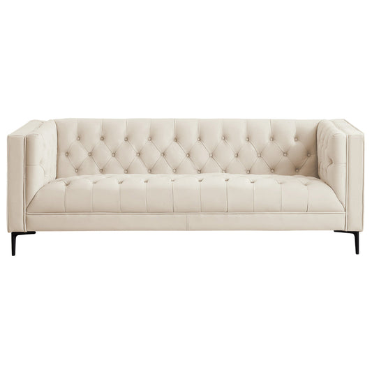 Houston Cream Leather Sofa