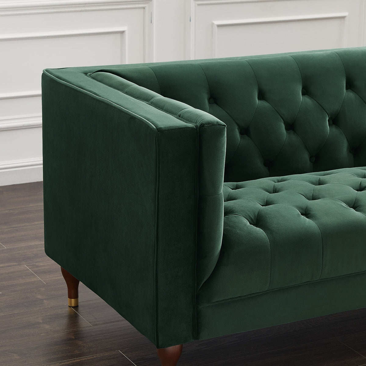 Houston Modern Sofa (Green - Velvet)