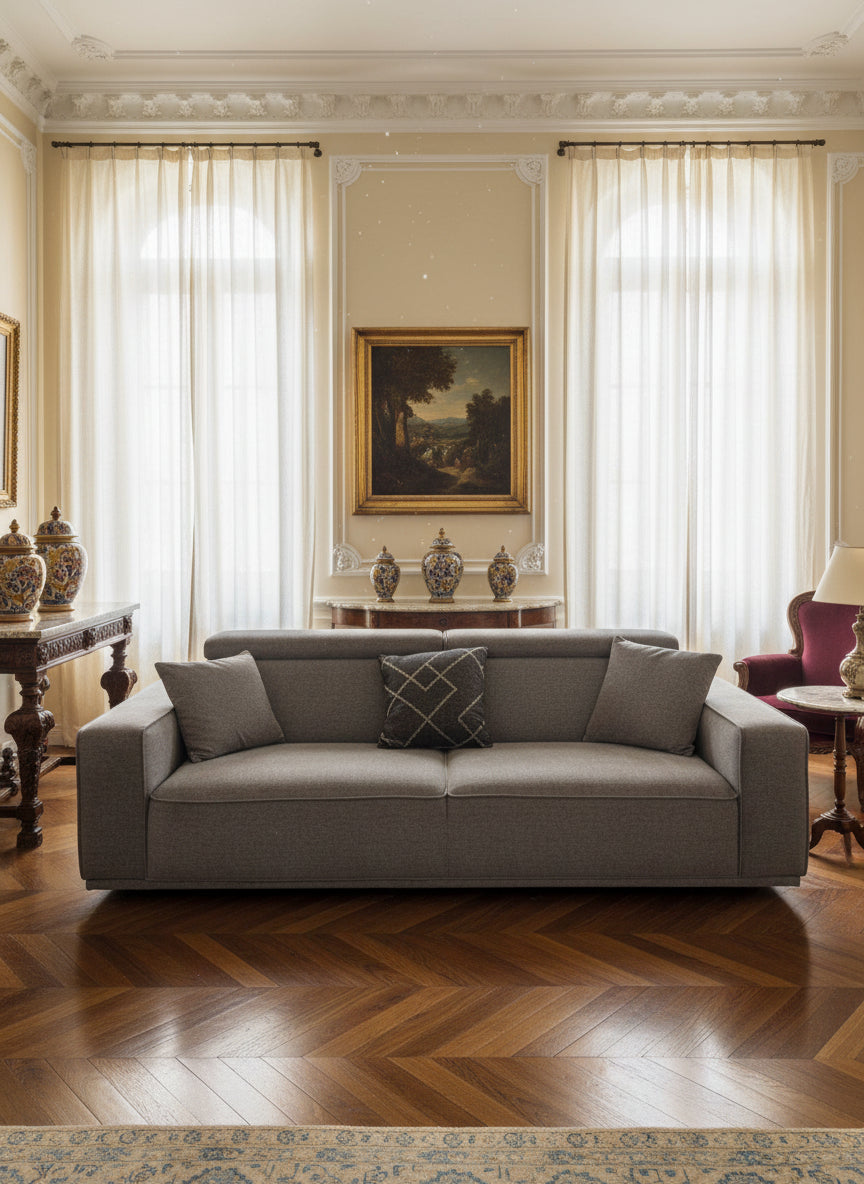 Enza Home Milos 2-Piece Living Room Set in Anthracite