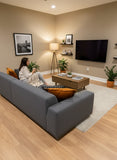 Enza Home Carino 2-Piece Living Room Set in Dark Grey