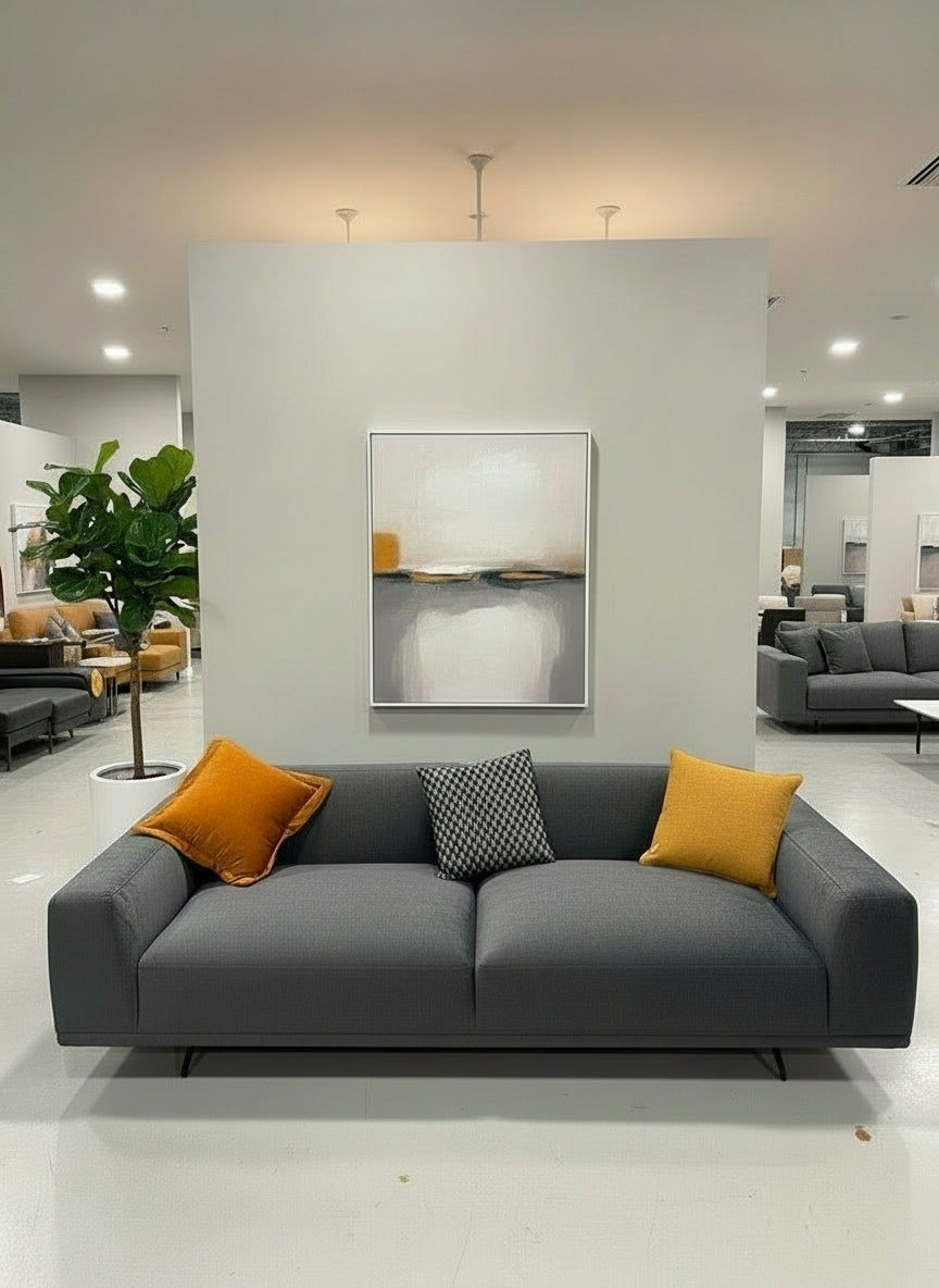 Enza Home Carino 2-Piece Living Room Set in Dark Grey