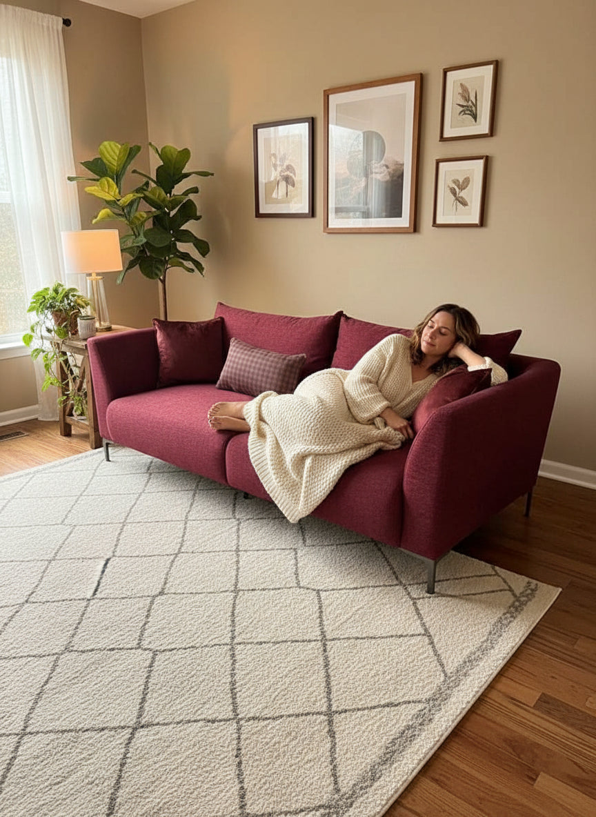 Gravity 3-Seat Sofa and love seat- Burgundy