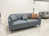 Enza Home Dante 2-Seater Metal & Polyester Fabric Sofa in BlueBlack