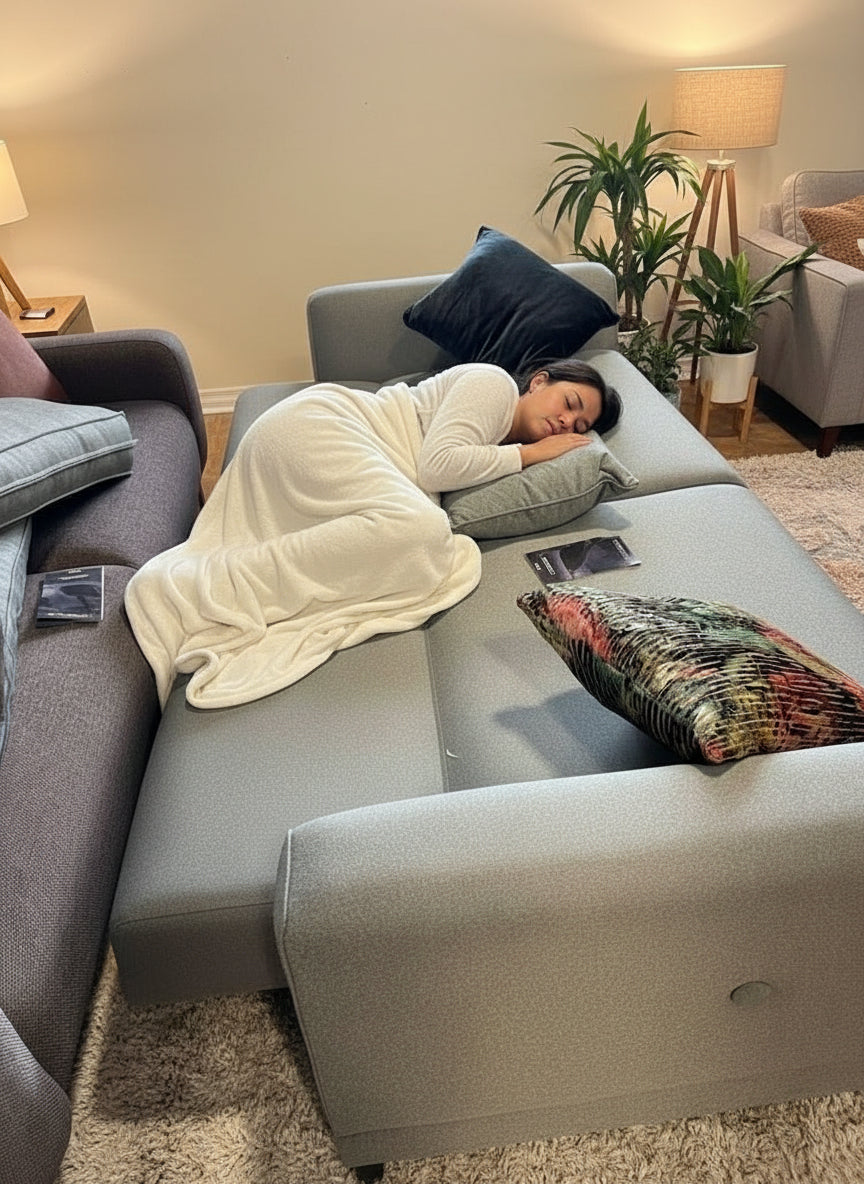 US Cordell 3 Seater Sofa Bed - Light Grey