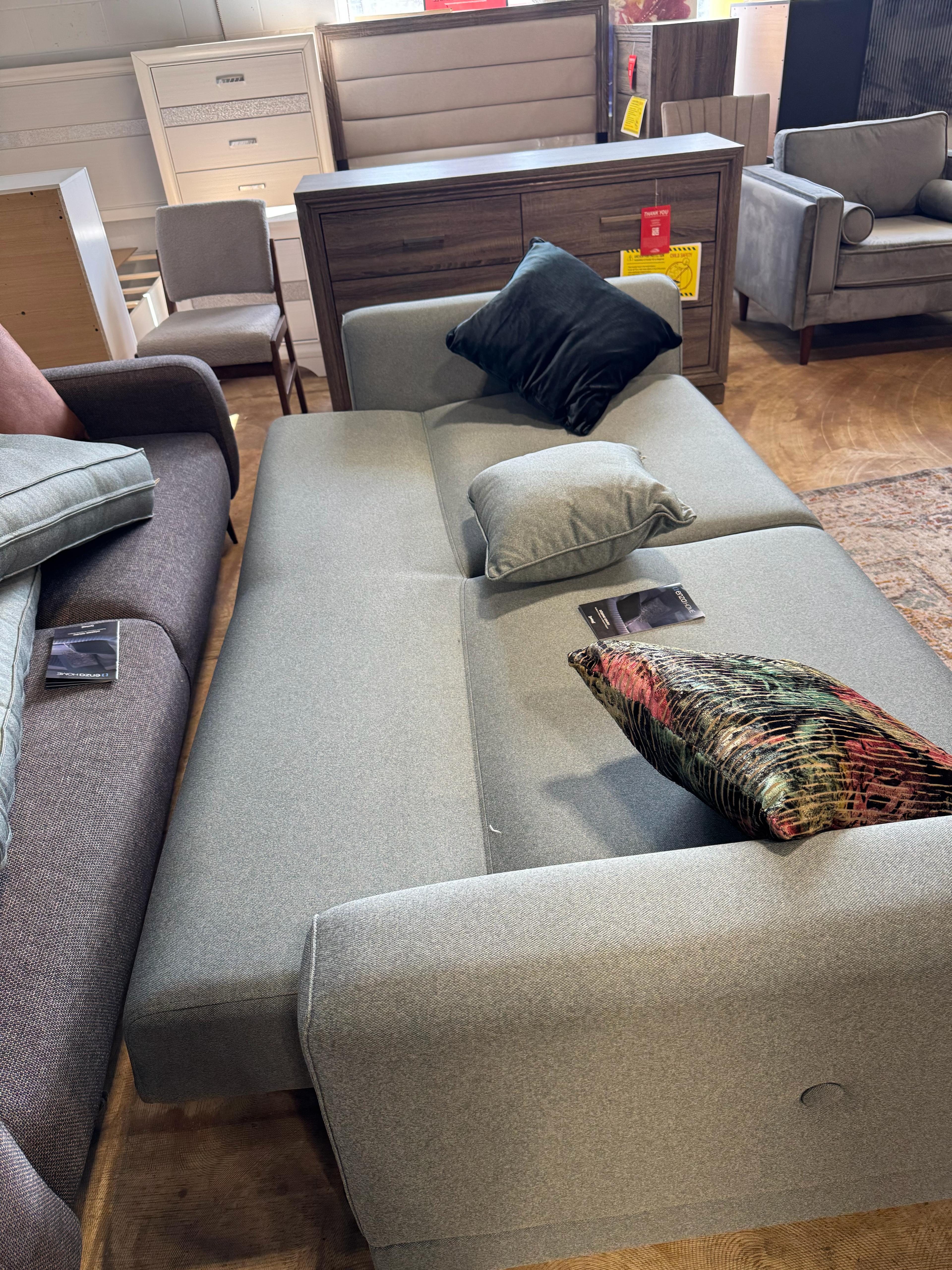 US Cordell 3 Seater Sofa Bed - Light Grey