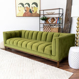 Jersey Olive Green Velvet Sofa