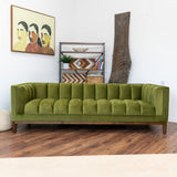 Jersey Olive Green Velvet Sofa