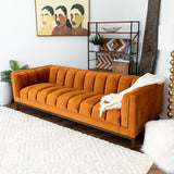 Jersey Orange Velvet Sofa