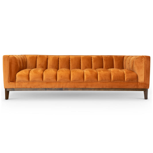 Jersey Orange Velvet Sofa