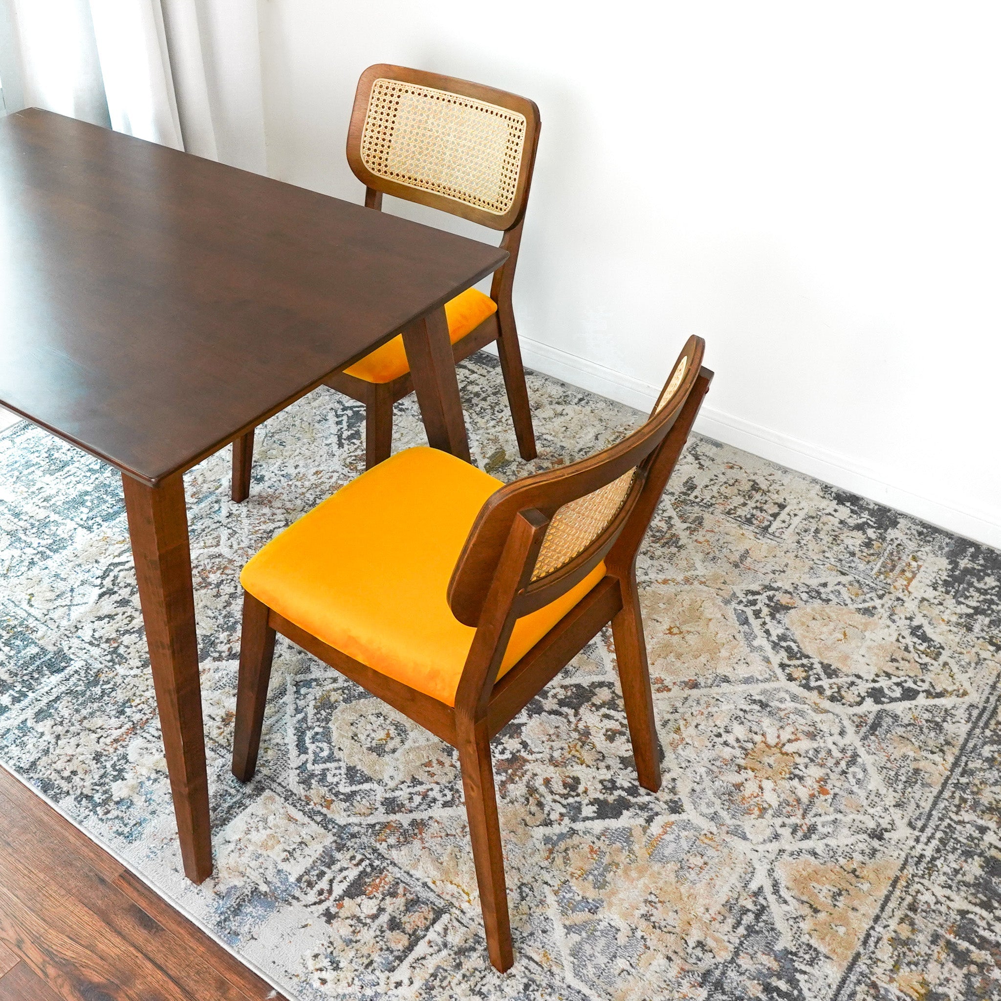 Kaden Orange Velvet Dining Chair (Set Of 2)