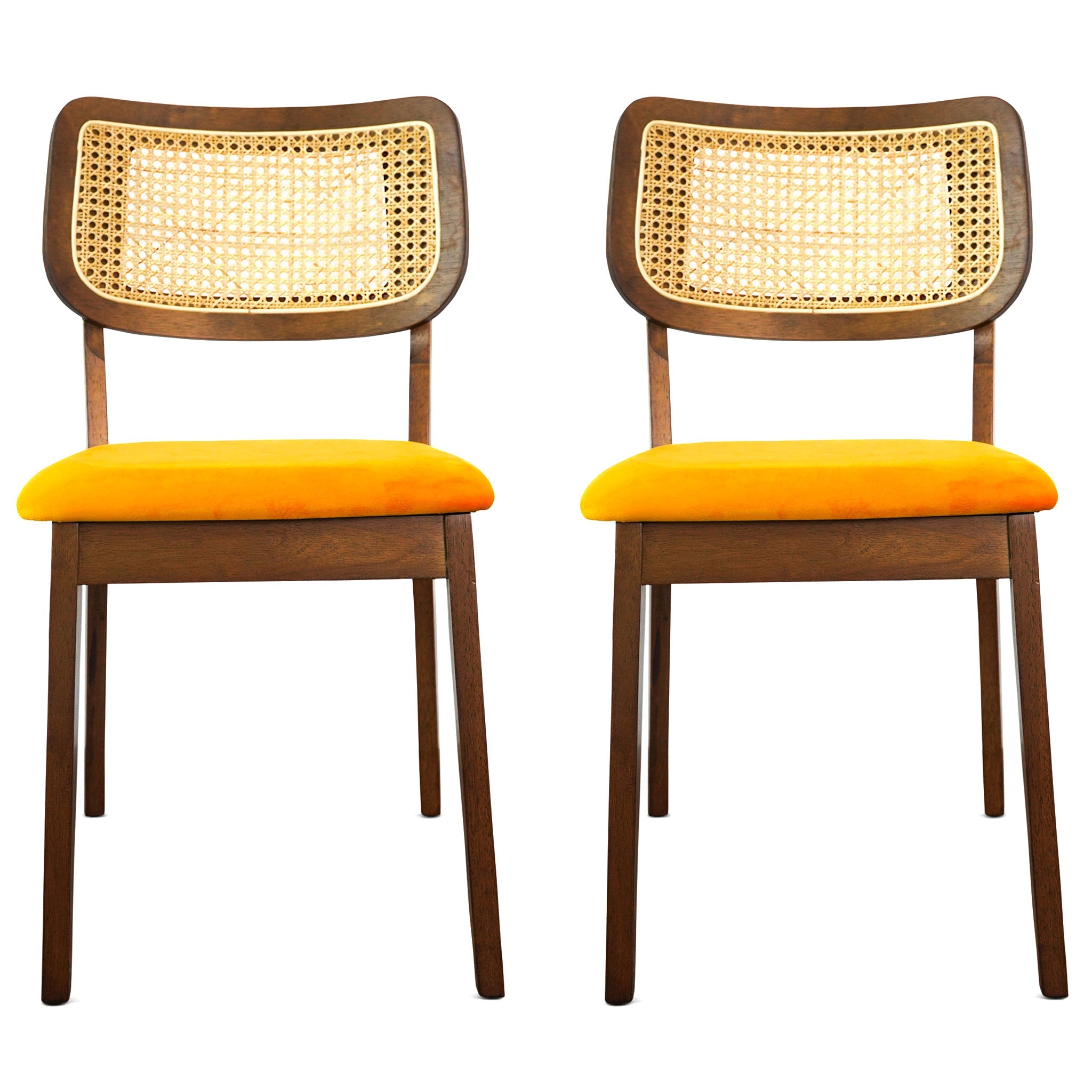 Kaden Orange Velvet Dining Chair (Set Of 2)