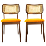 Kaden Orange Velvet Dining Chair (Set Of 2)