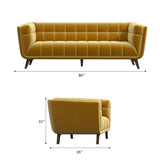 Kano Large Gold Velvet Sofa