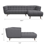 Kano Sectional Sofa (Dark Gray - Right Facing Chaise)