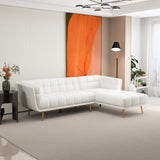 Kano L Shape Sectional Cream Boucle Sofa (Right Facing Chaise)