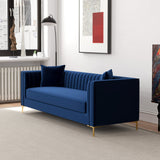 Kendra Sofa 91" (Dark Blue Velvet)